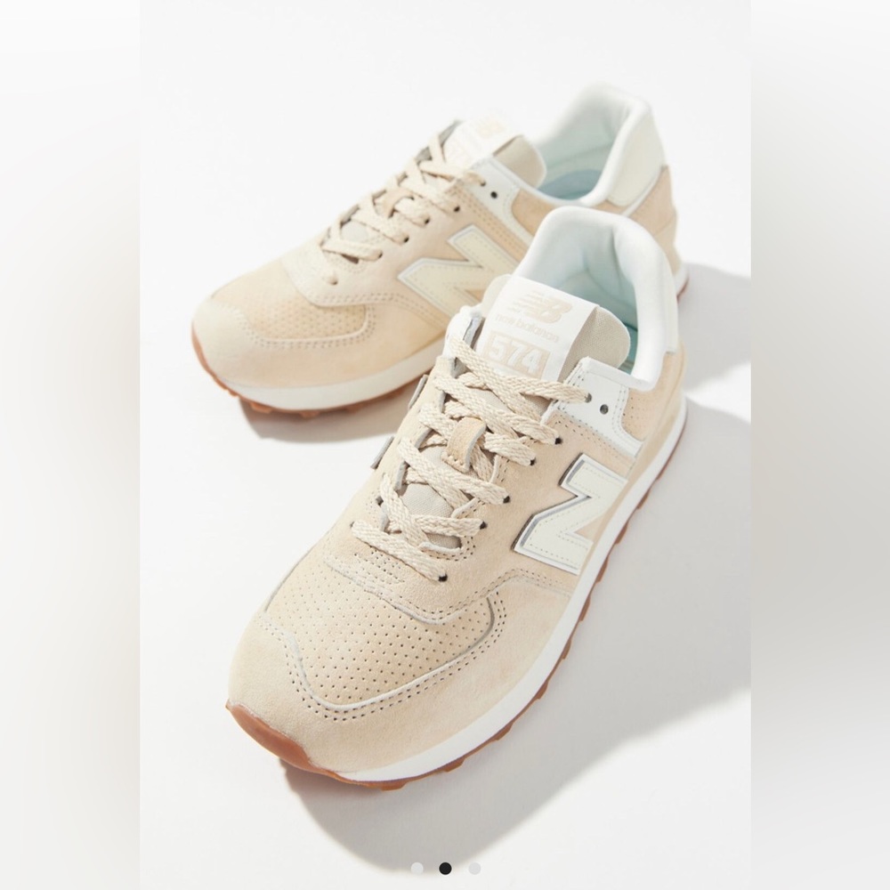 New Balance 574 in Sandstone + Angora + Sea Salt
